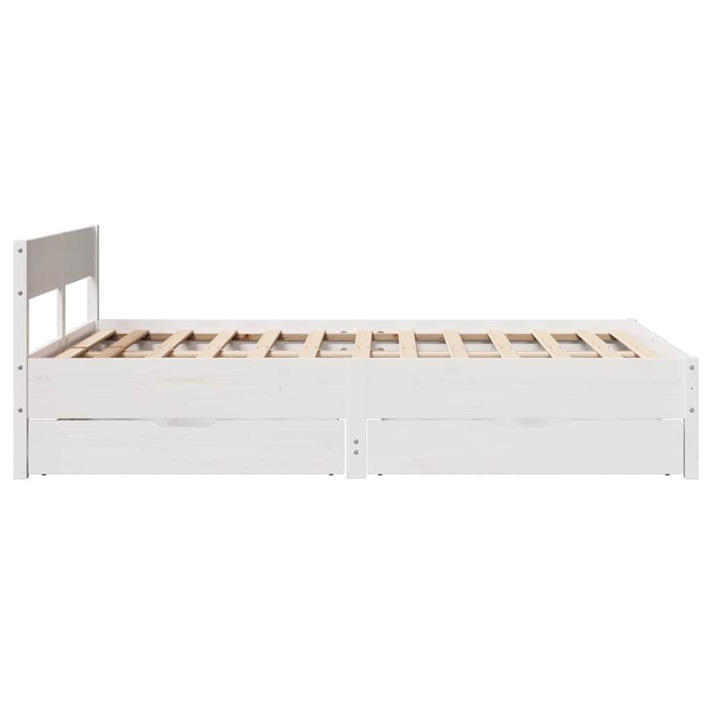 vidaXL Bed Frame without Mattress White 140x200 cm Solid Wood Pine