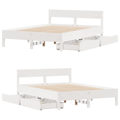 vidaXL Bed Frame without Mattress White 140x200 cm Solid Wood Pine