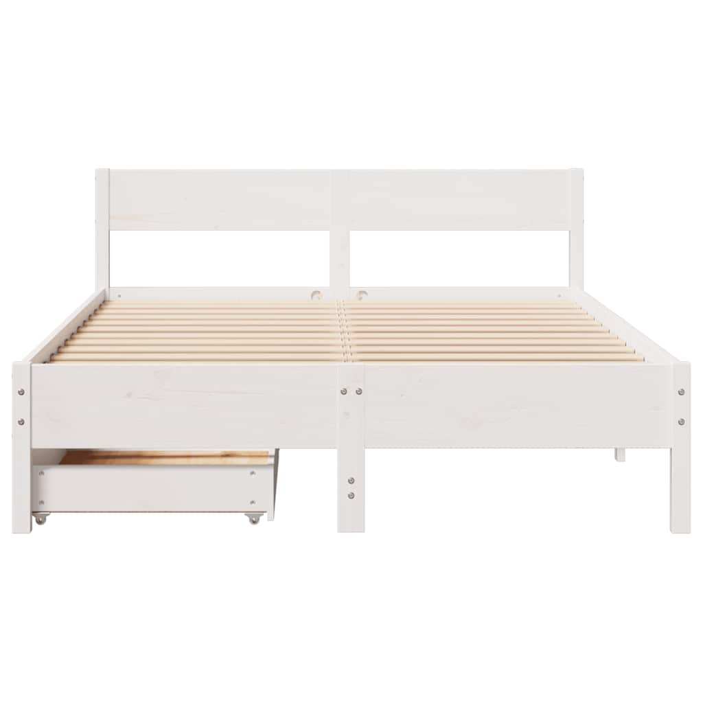 vidaXL Bed Frame without Mattress White 120x200 cm Solid Wood Pine
