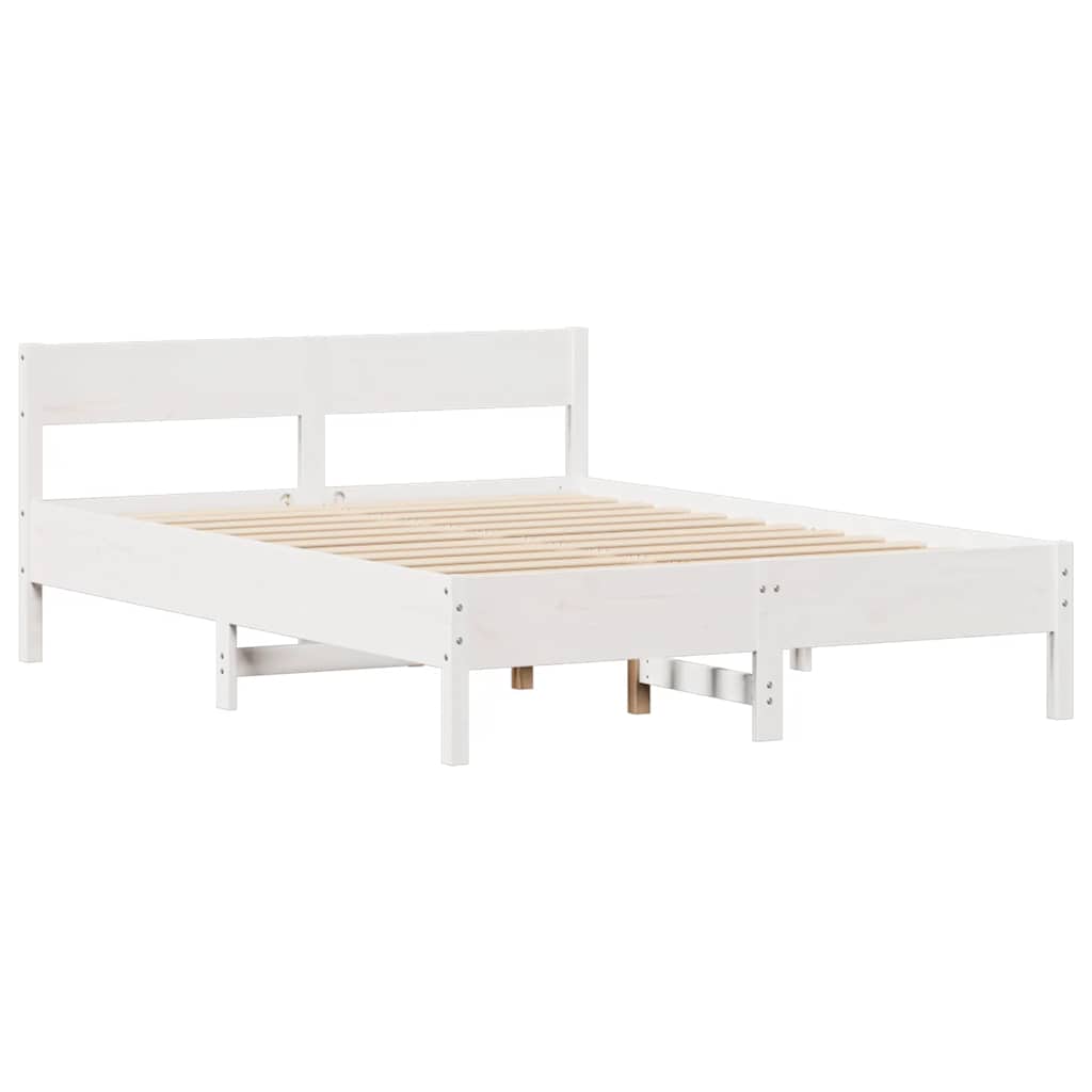 vidaXL Bed Frame without Mattress White 120x200 cm Solid Wood Pine
