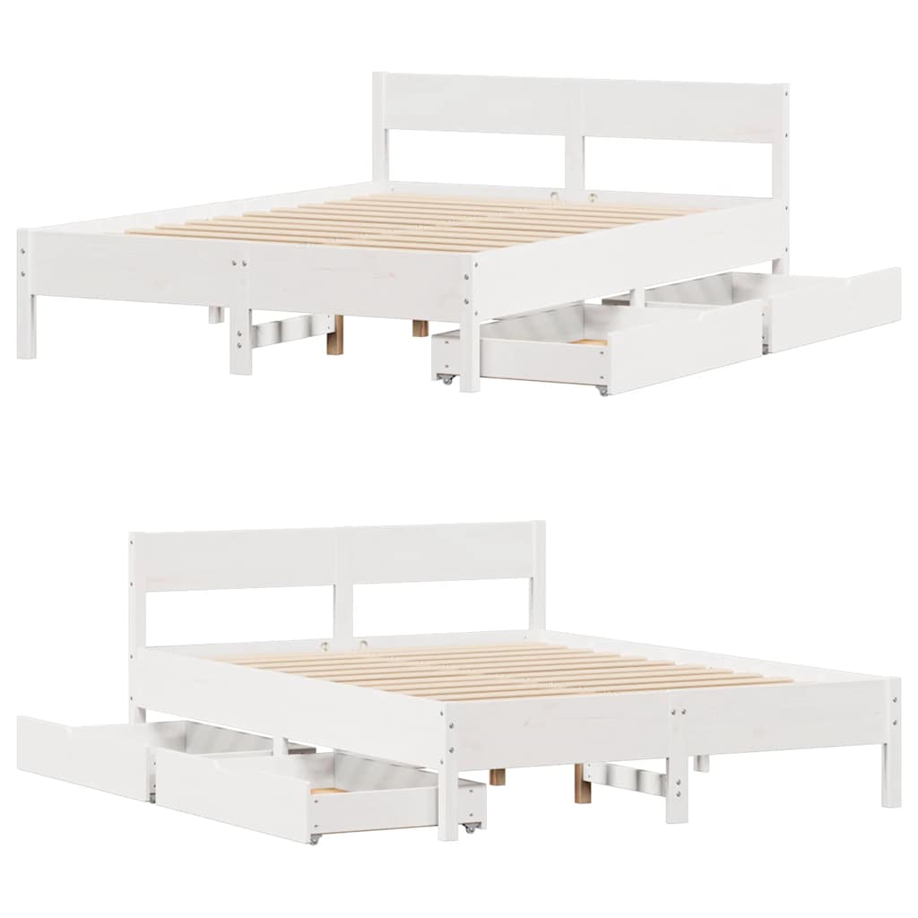 vidaXL Bed Frame without Mattress White 120x200 cm Solid Wood Pine