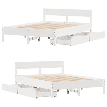vidaXL Bed Frame without Mattress White 120x200 cm Solid Wood Pine