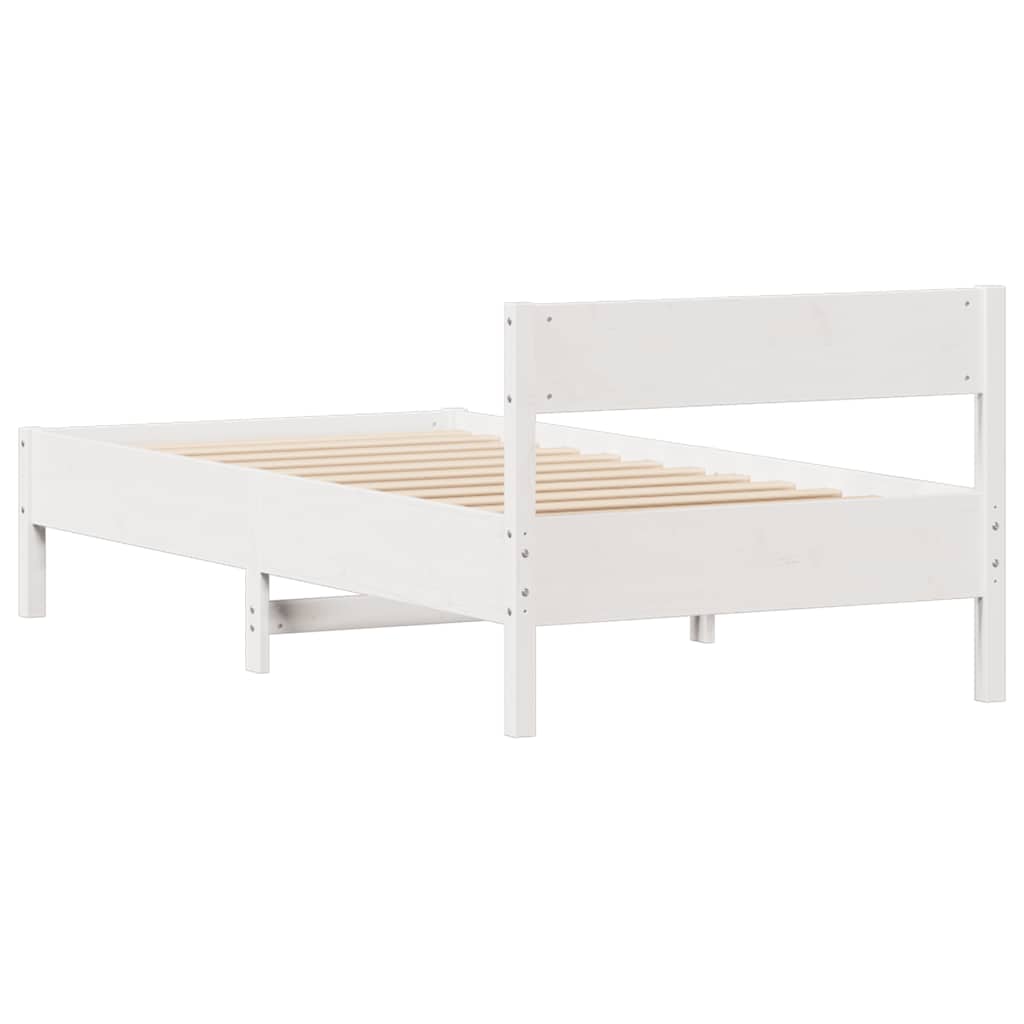 vidaXL Bed Frame without Mattress White 100x200 cm Solid Wood Pine