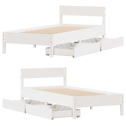 vidaXL Bed Frame without Mattress White 90x200 cm Solid Wood Pine