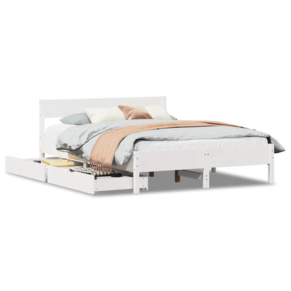 vidaXL Bed Frame without Mattress White 140x190 cm Solid Wood Pine