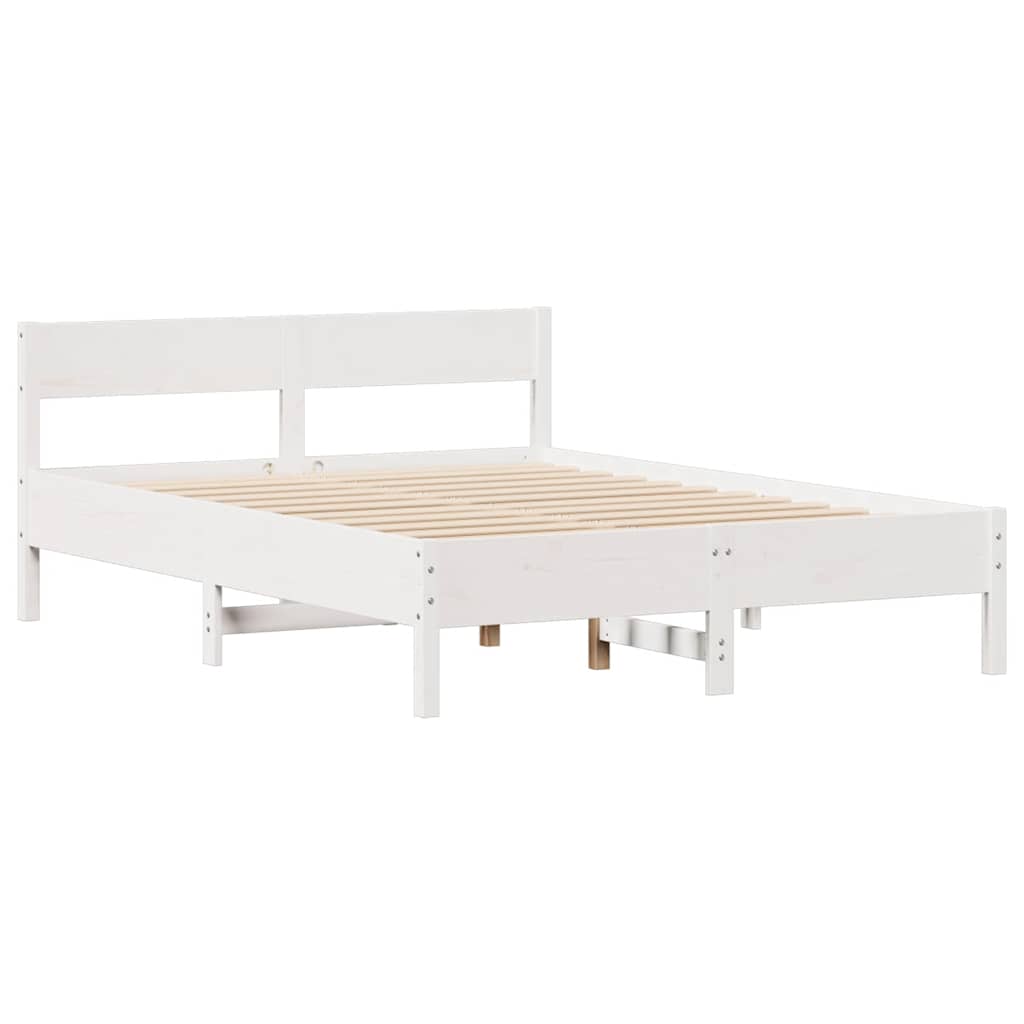 vidaXL Bed Frame without Mattress White 140x190 cm Solid Wood Pine