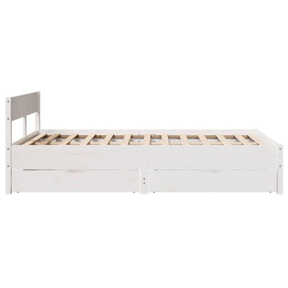 vidaXL Bed Frame without Mattress White 140x190 cm Solid Wood Pine
