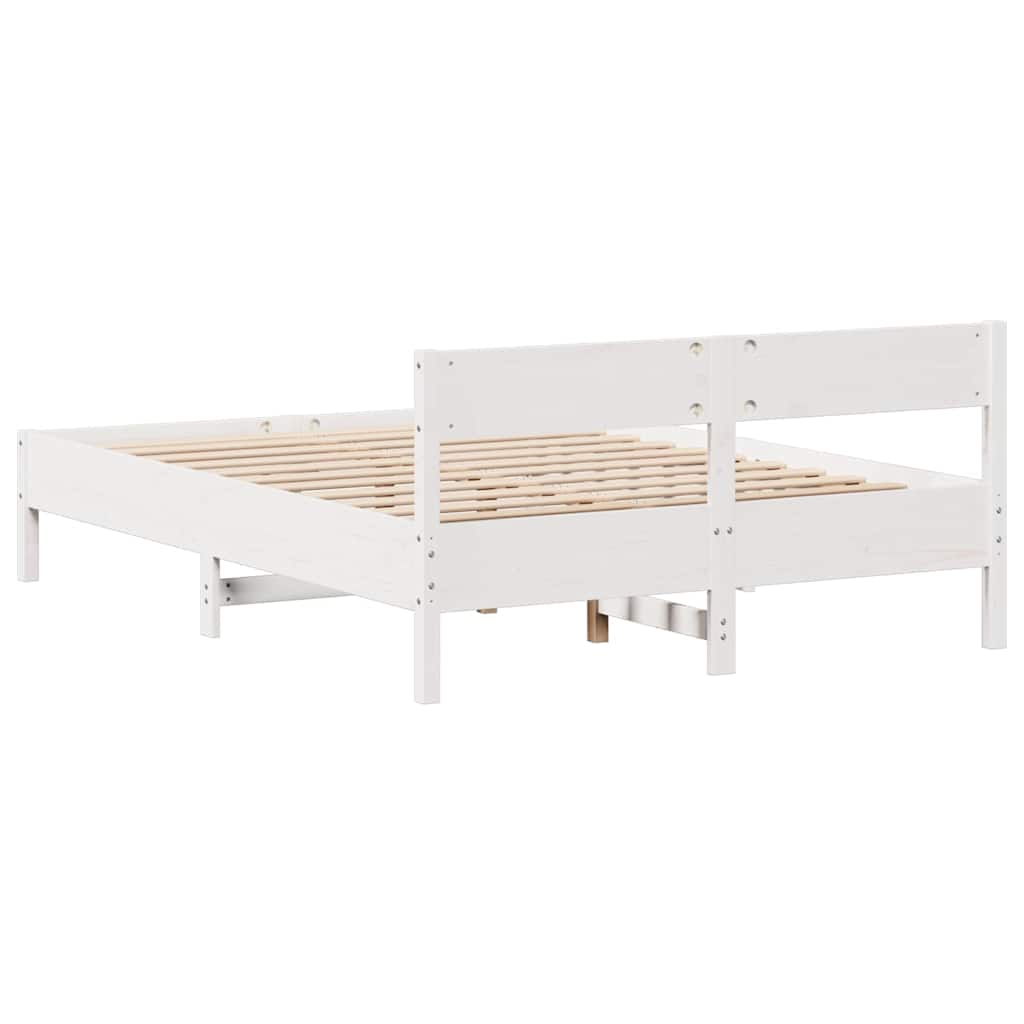 vidaXL Bed Frame without Mattress White 140x190 cm Solid Wood Pine
