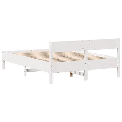 vidaXL Bed Frame without Mattress White 140x190 cm Solid Wood Pine