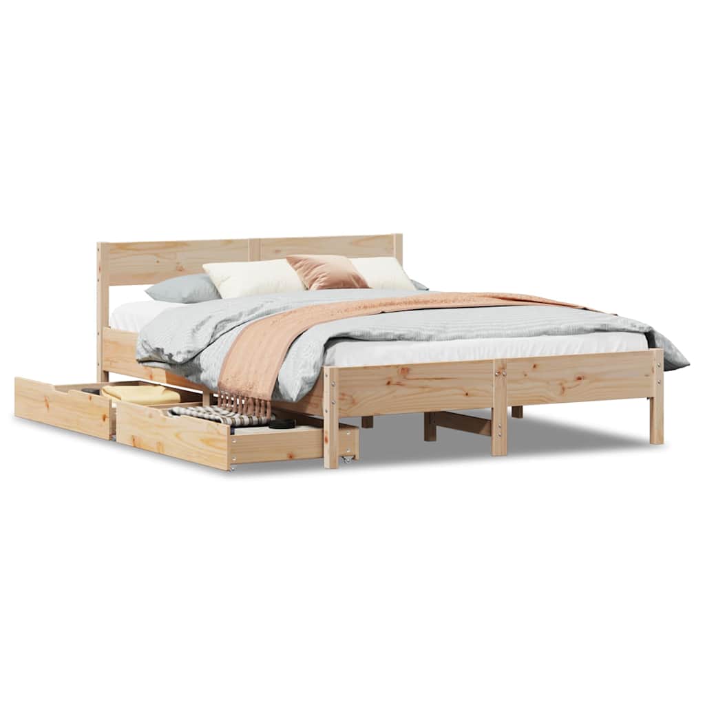 vidaXL Bed Frame without Mattress 120x190 cm Small Double Solid Wood Pine