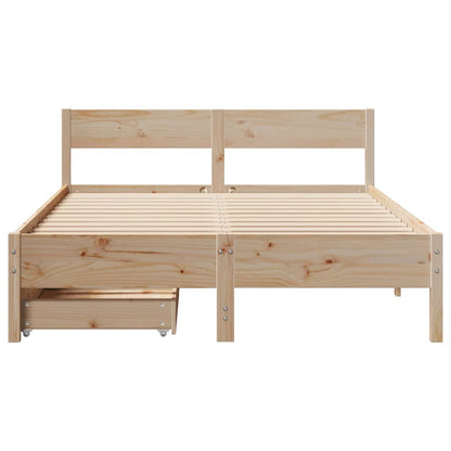 vidaXL Bed Frame without Mattress 120x190 cm Small Double Solid Wood Pine