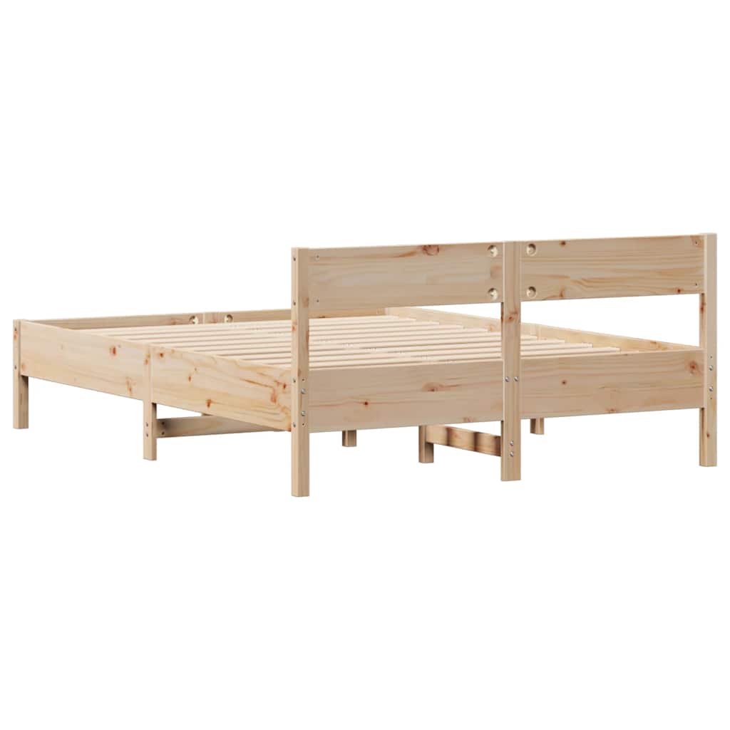 vidaXL Bed Frame without Mattress 120x190 cm Small Double Solid Wood Pine