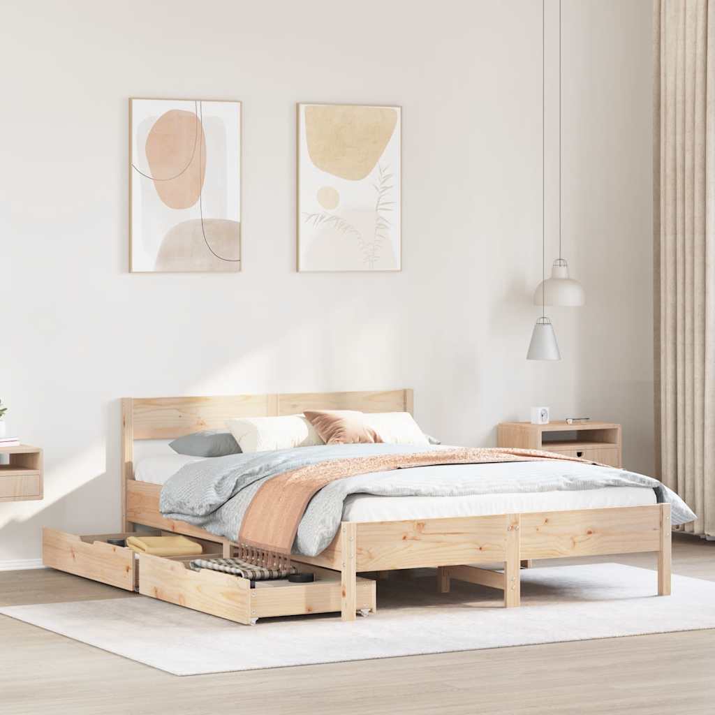 vidaXL Bed Frame without Mattress 120x190 cm Small Double Solid Wood Pine