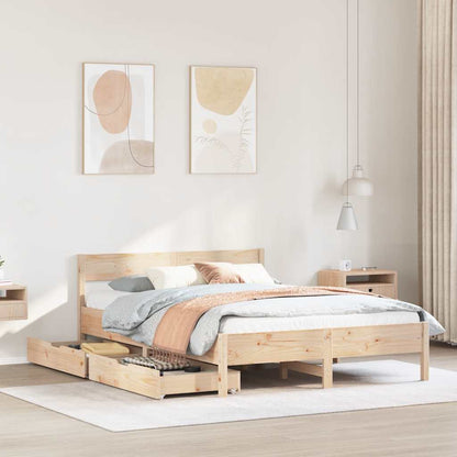 vidaXL Bed Frame without Mattress 120x190 cm Small Double Solid Wood Pine