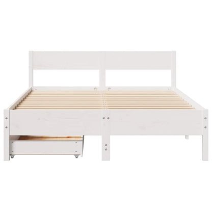 vidaXL Bed Frame without Mattress White 120x190 cm Small Double Solid Wood Pine