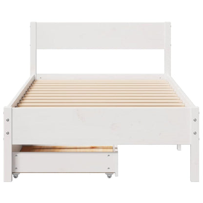 vidaXL Bed Frame without Mattress White 90x190 cm Single Solid Wood Pine