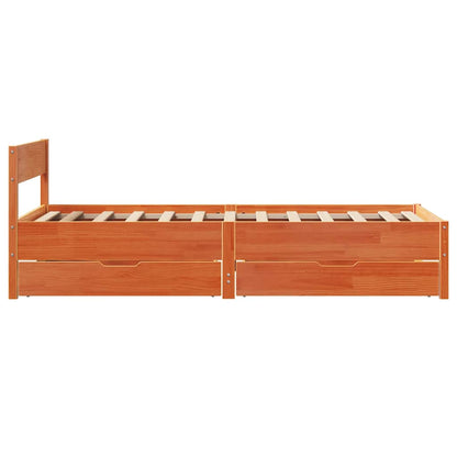 vidaXL Bed Frame without Mattress Wax Brown 90x190 cm Single Solid Wood Pine