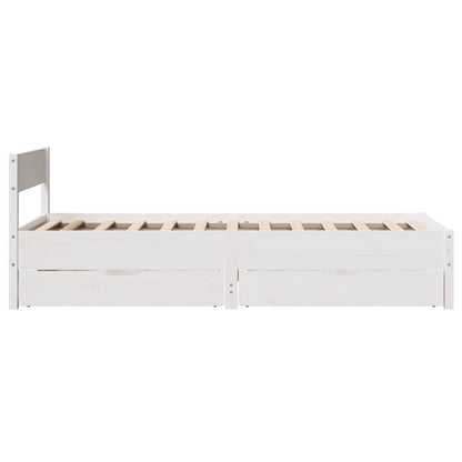 vidaXL Bed Frame without Mattress White 75x190 cm Small Single Solid Wood Pine