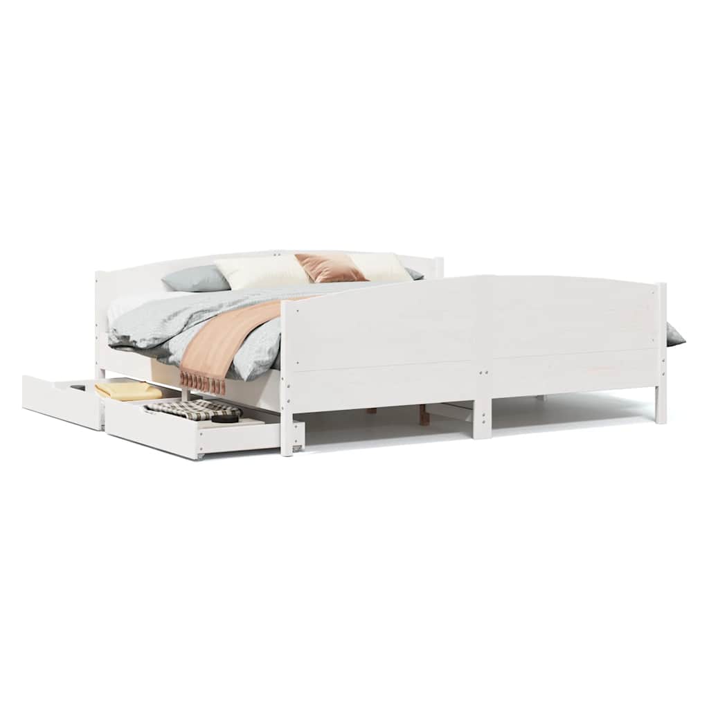 vidaXL Bed Frame without Mattress White 160x200 cm Solid Wood Pine