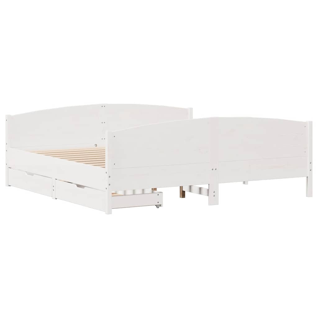 vidaXL Bed Frame without Mattress White 160x200 cm Solid Wood Pine