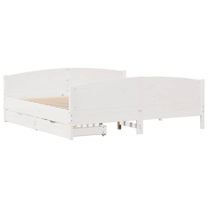 vidaXL Bed Frame without Mattress White 160x200 cm Solid Wood Pine