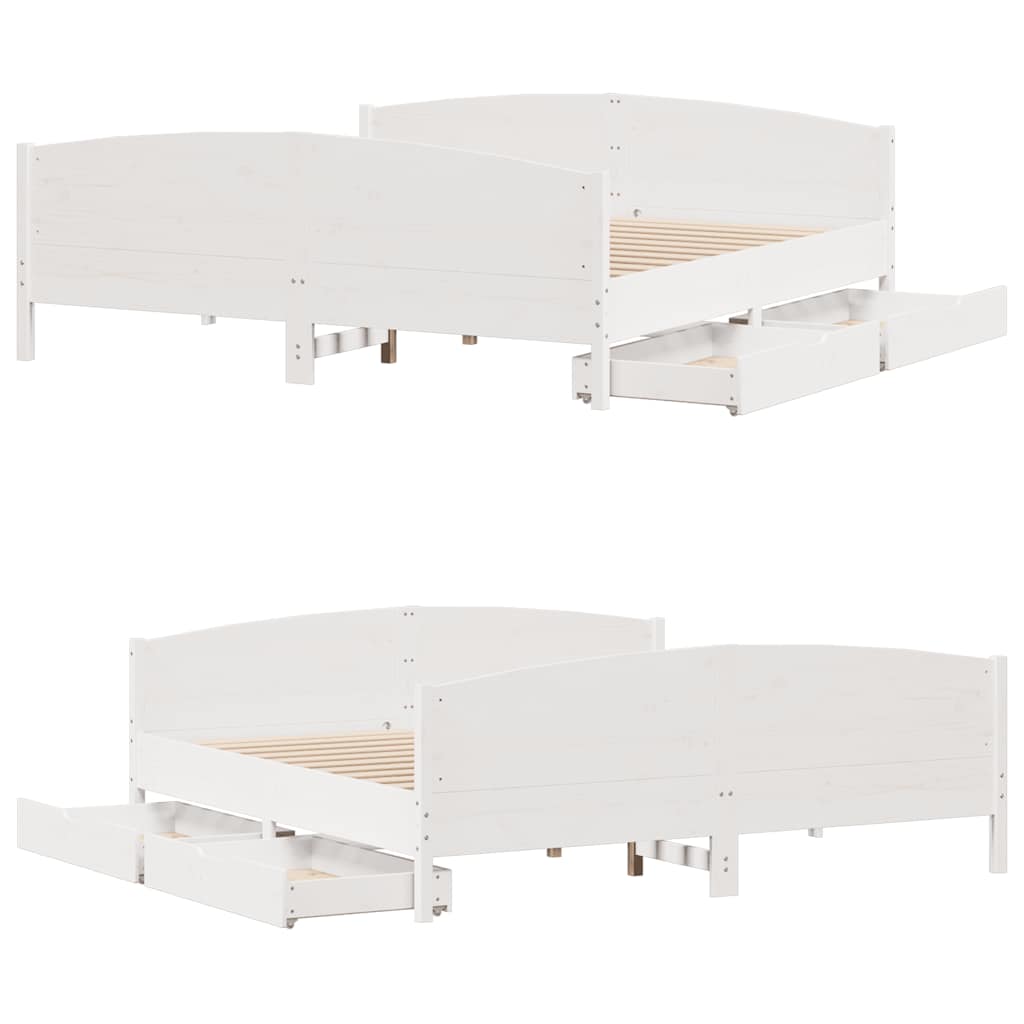 vidaXL Bed Frame without Mattress White 160x200 cm Solid Wood Pine