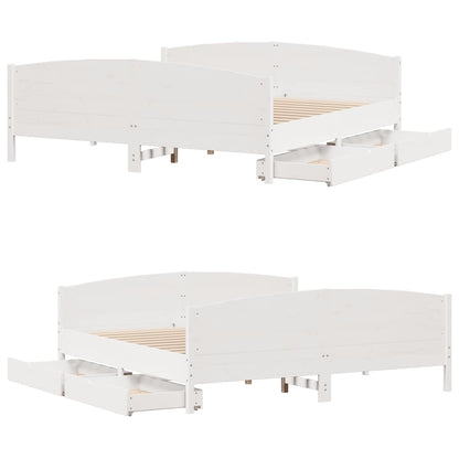 vidaXL Bed Frame without Mattress White 160x200 cm Solid Wood Pine