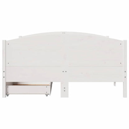 vidaXL Bed Frame without Mattress White 150x200 cm King Size Solid Wood Pine