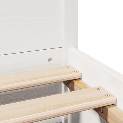 vidaXL Bed Frame without Mattress White 150x200 cm King Size Solid Wood Pine