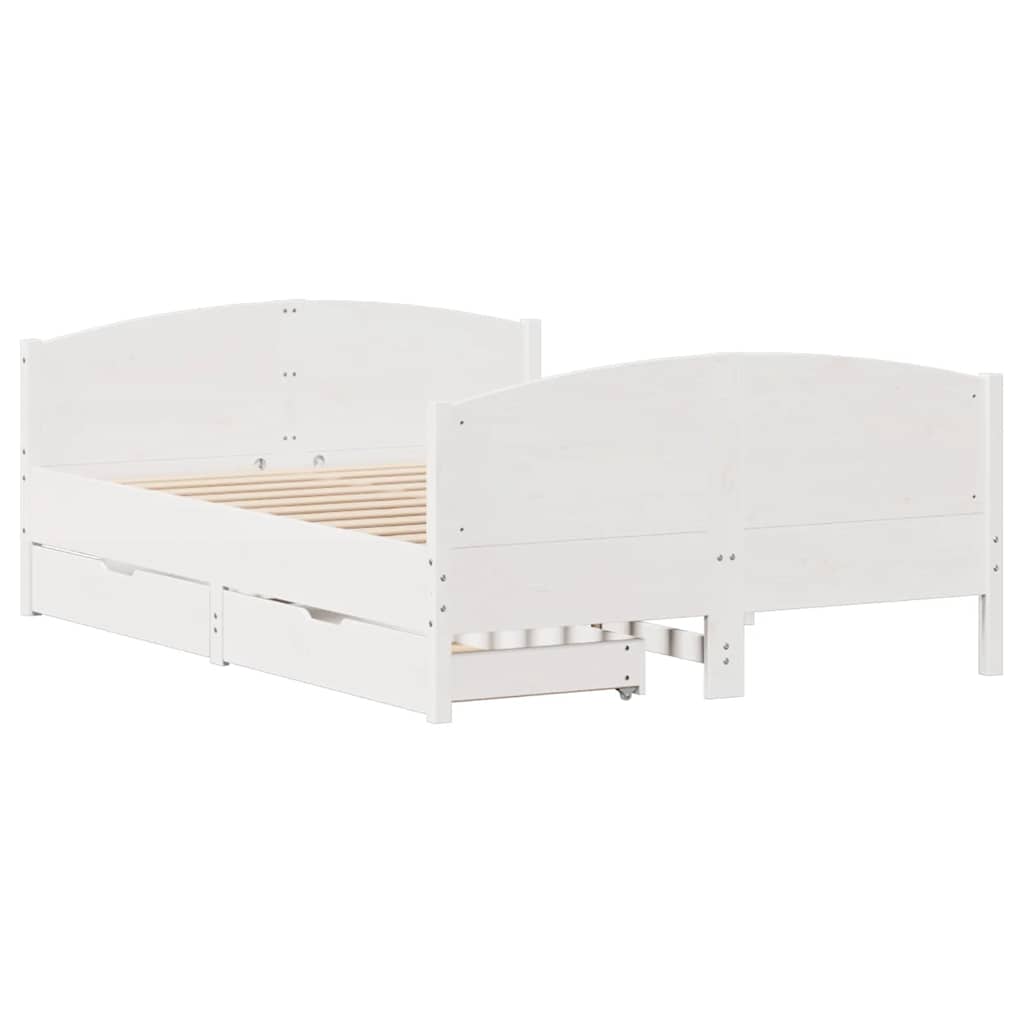 vidaXL Bed Frame without Mattress White 140x200 cm Solid Wood Pine