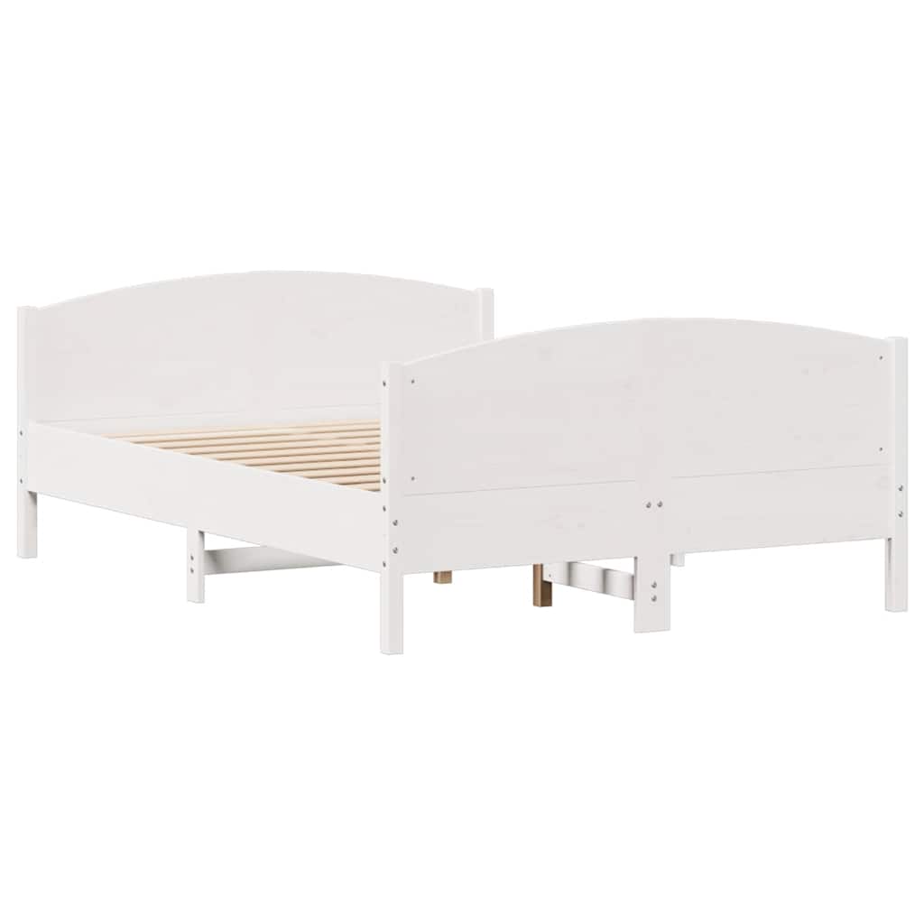 vidaXL Bed Frame without Mattress White 140x200 cm Solid Wood Pine