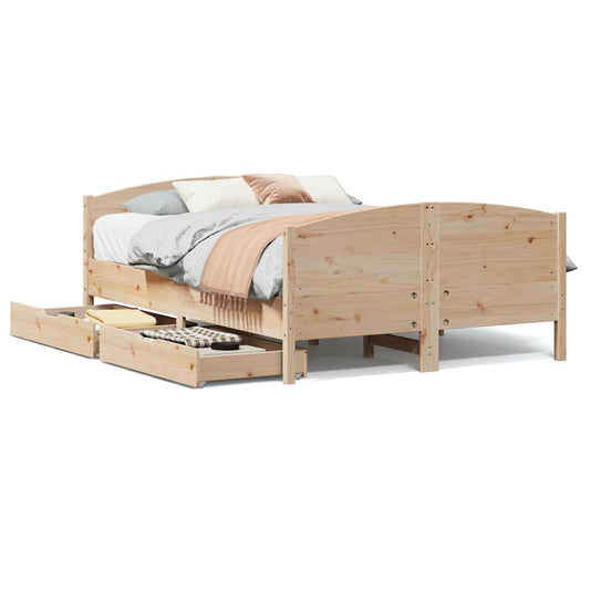 vidaXL Bed Frame without Mattress 140x190 cm Solid Wood Pine