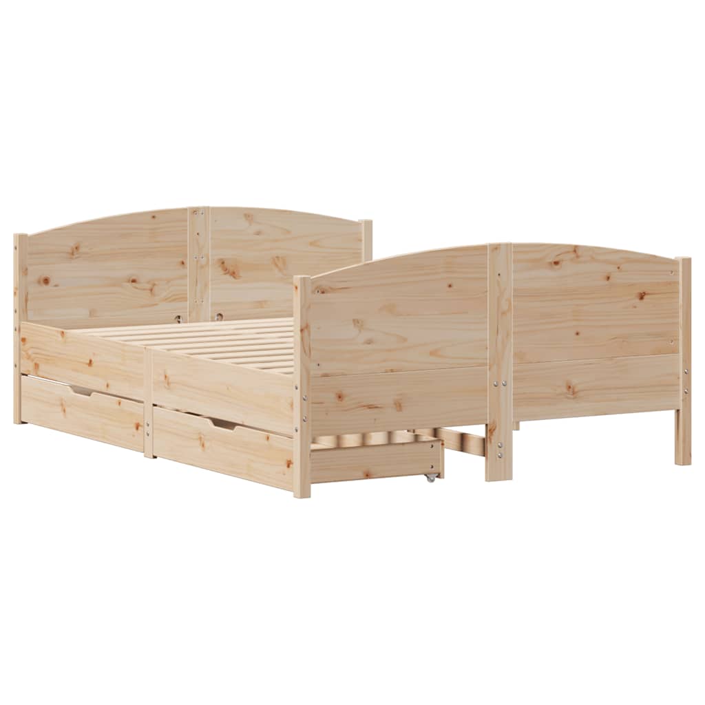 vidaXL Bed Frame without Mattress 140x190 cm Solid Wood Pine