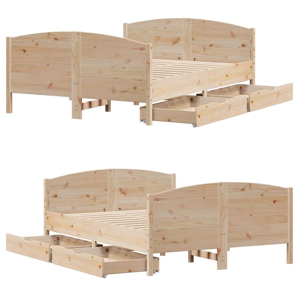 vidaXL Bed Frame without Mattress 140x190 cm Solid Wood Pine