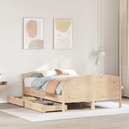 vidaXL Bed Frame without Mattress 140x190 cm Solid Wood Pine