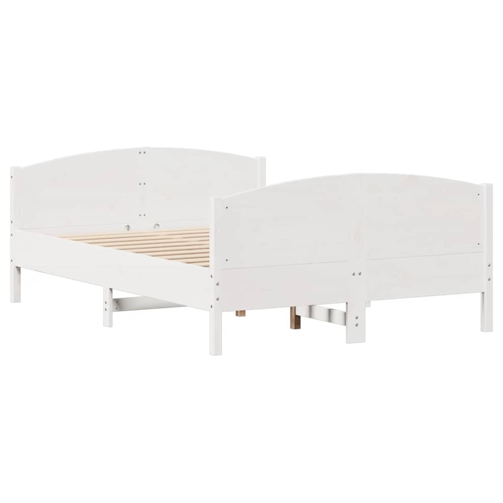 vidaXL Bed Frame without Mattress White 140x190 cm Solid Wood Pine