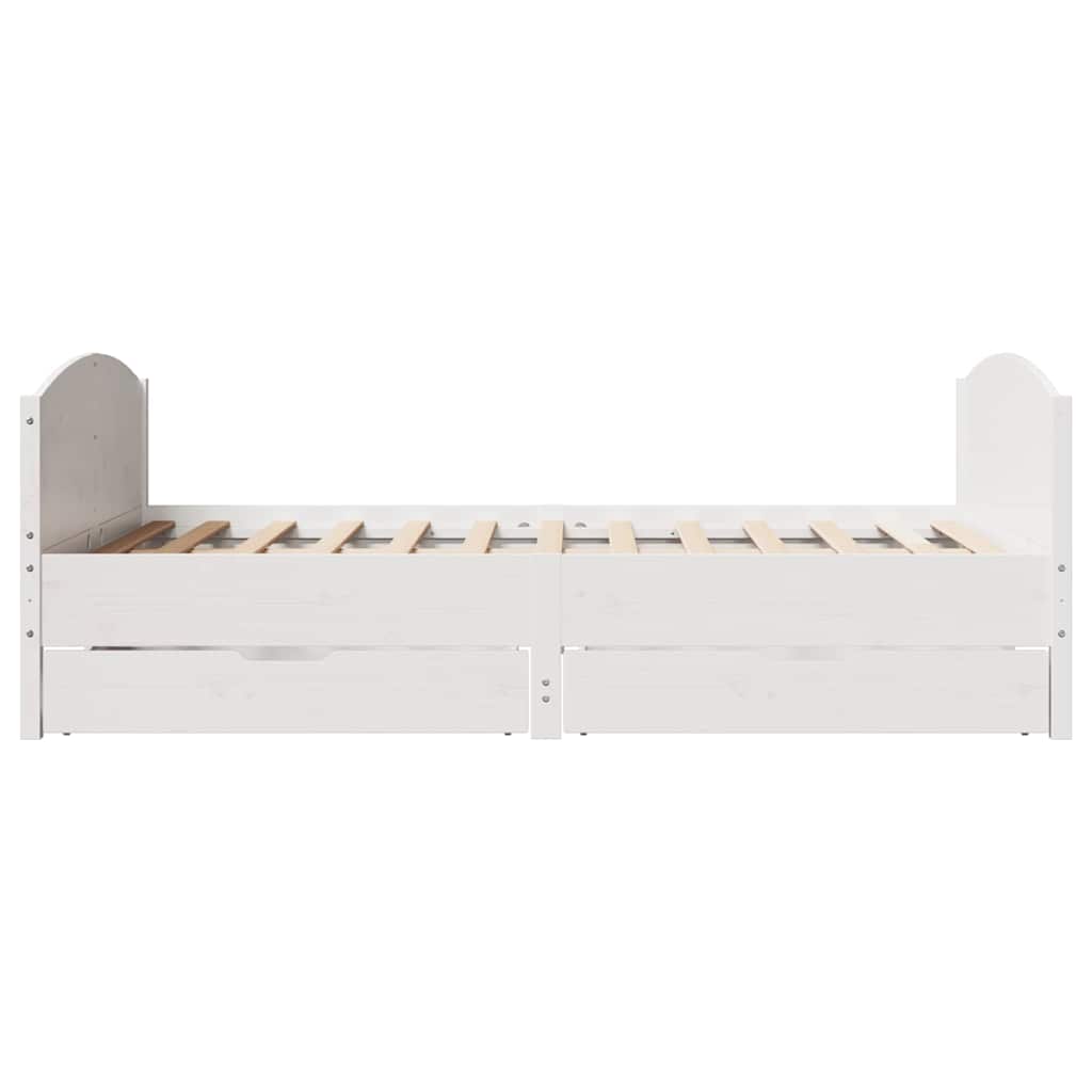 vidaXL Bed Frame without Mattress White 140x190 cm Solid Wood Pine