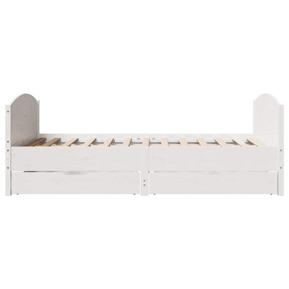 vidaXL Bed Frame without Mattress White 140x190 cm Solid Wood Pine