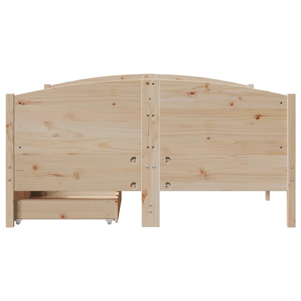 vidaXL Bed Frame without Mattress 135x190 cm Double Solid Wood Pine