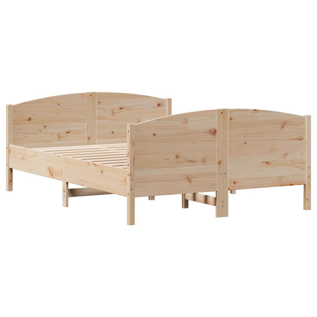 vidaXL Bed Frame without Mattress 135x190 cm Double Solid Wood Pine
