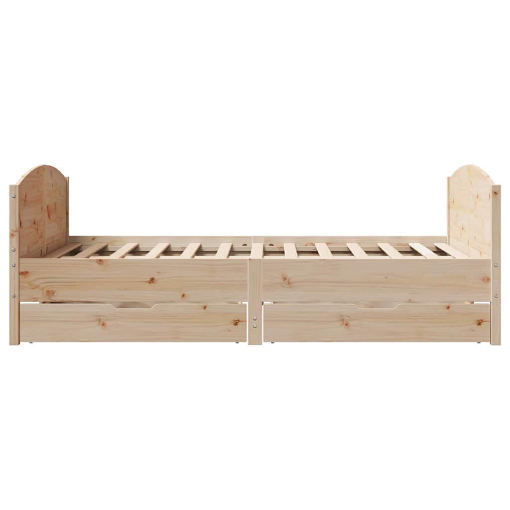 vidaXL Bed Frame without Mattress 135x190 cm Double Solid Wood Pine