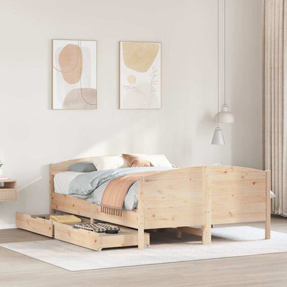 vidaXL Bed Frame without Mattress 135x190 cm Double Solid Wood Pine