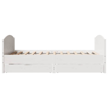 vidaXL Bed Frame without Mattress White 135x190 cm Double Solid Wood Pine