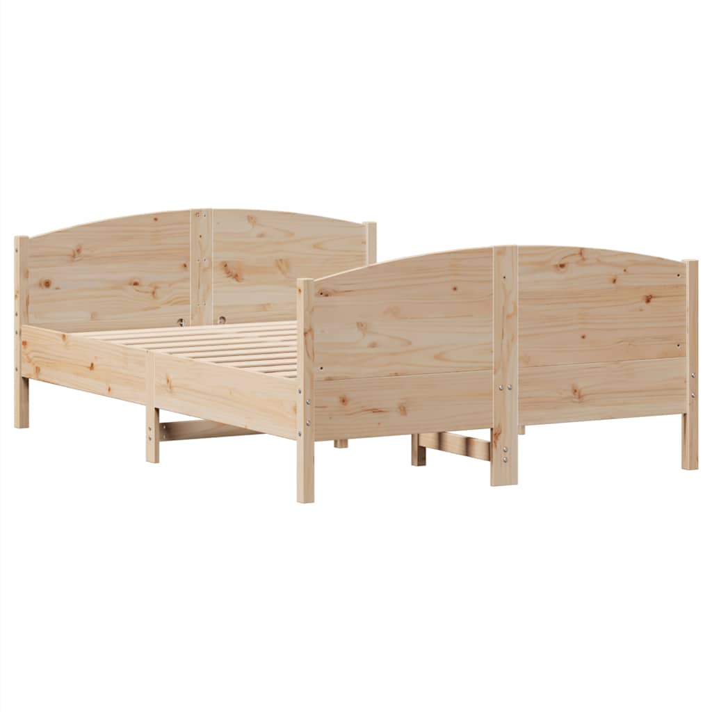 vidaXL Bed Frame without Mattress 120x190 cm Small Double Solid Wood Pine