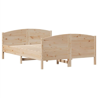 vidaXL Bed Frame without Mattress 120x190 cm Small Double Solid Wood Pine