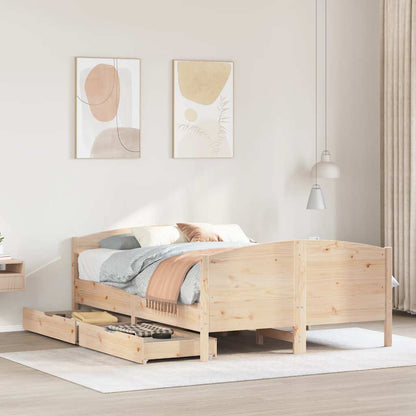 vidaXL Bed Frame without Mattress 120x190 cm Small Double Solid Wood Pine