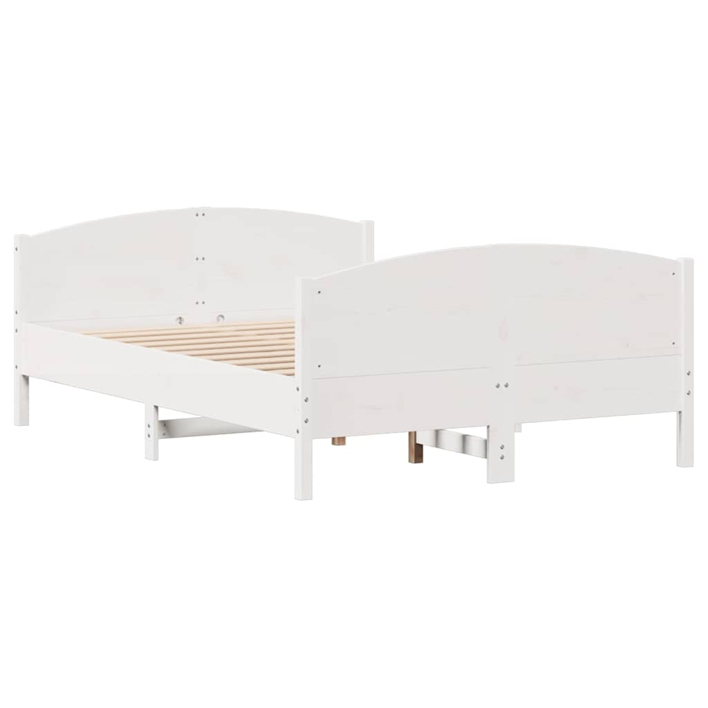 vidaXL Bed Frame without Mattress White 120x190 cm Small Double Solid Wood Pine