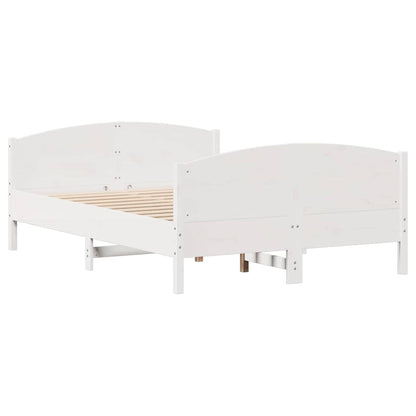 vidaXL Bed Frame without Mattress White 120x190 cm Small Double Solid Wood Pine