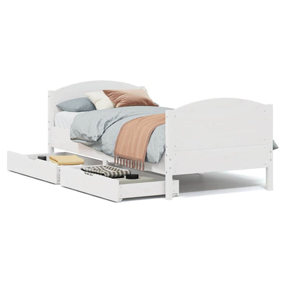vidaXL Bed Frame without Mattress White 100x200 cm Solid Wood Pine