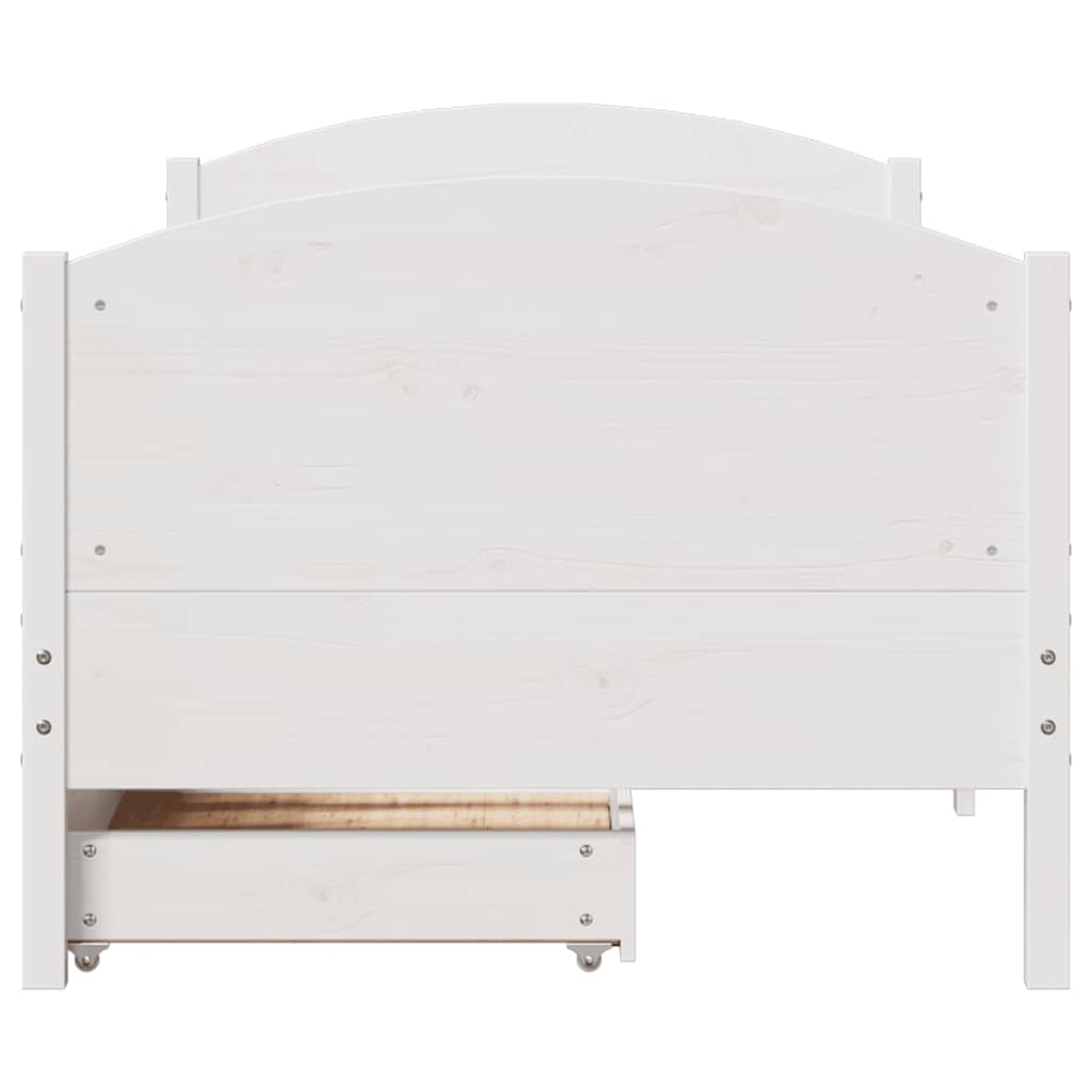 vidaXL Bed Frame without Mattress White 100x200 cm Solid Wood Pine